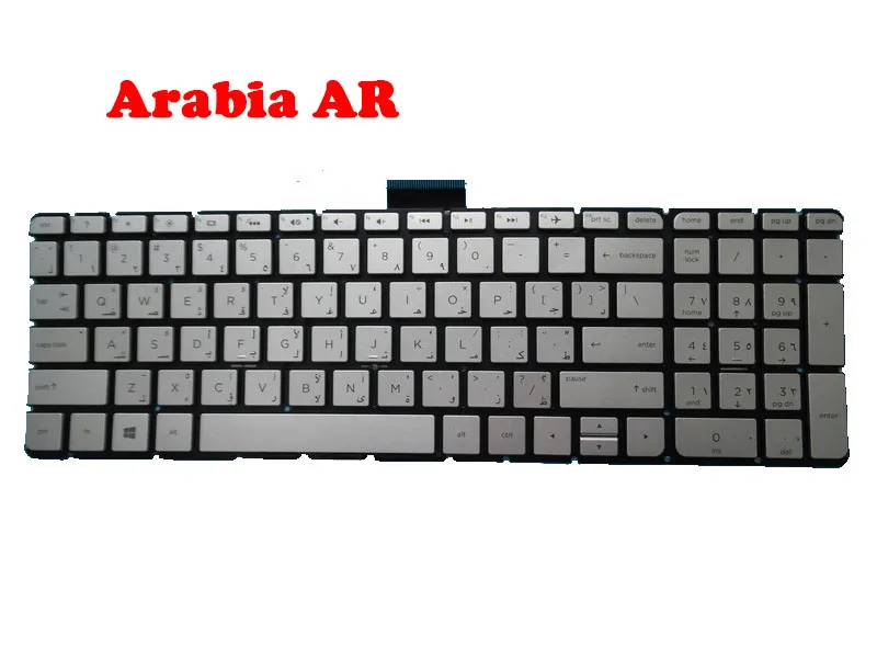 Клавиатура за лаптоп HP ENVY for M6-W000 15-W000 сребриста с подсветка Арабия AR 798954-171 807526-171 9Z.NC8BW.00A NSK-CW0BW 0A