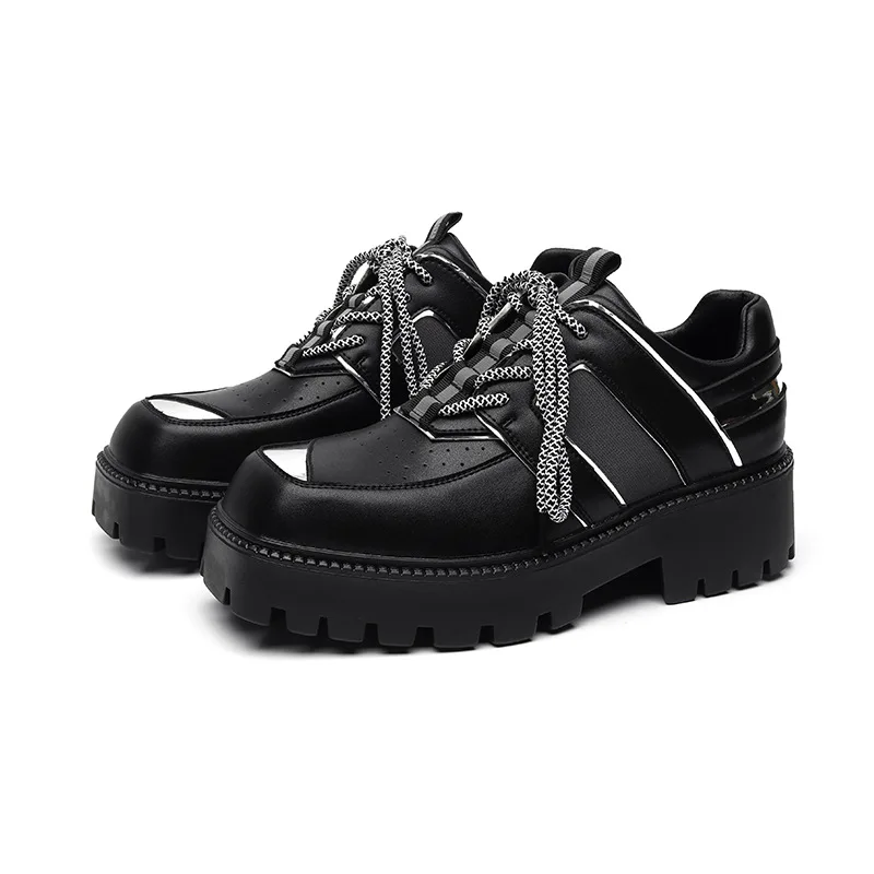 Мъжки модни дизайнерски ежедневни обувки на дебела подметка с квадратни пръсти, които растежа, мъжки градинска реколта модельная обувки