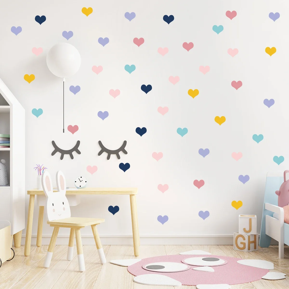 6ШТ паста във формата на сърце бадемово цветове за декорация на стените на детската стая, хола, класната стая, на декора на стените