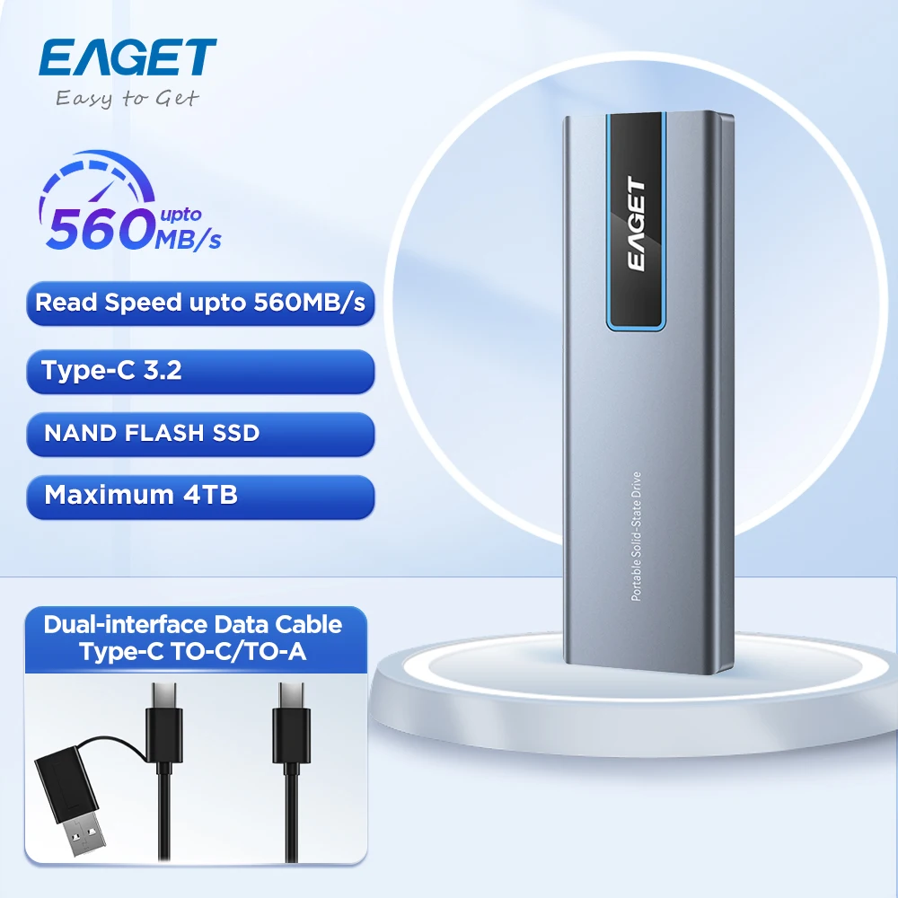 EAGET M6 NVME Външен Твърд Диск Type-C 3,2 Mini Portbale Твърд Диск SSD 1tb 512 GB 2 4 tb tb USB 3,2 Gen2 Интерфейс за Преносими КОМПЮТРИ