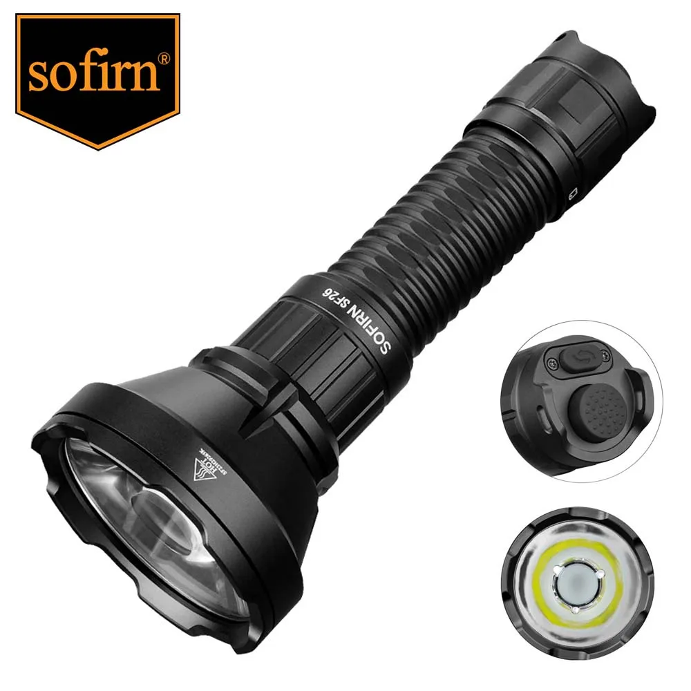 Sofirn SF26 21700 Тактически Фенер 2000lm 964m на Далечни разстояния USB C Акумулаторна Лампа с Двойно Хвостовым Ключа IPX-8